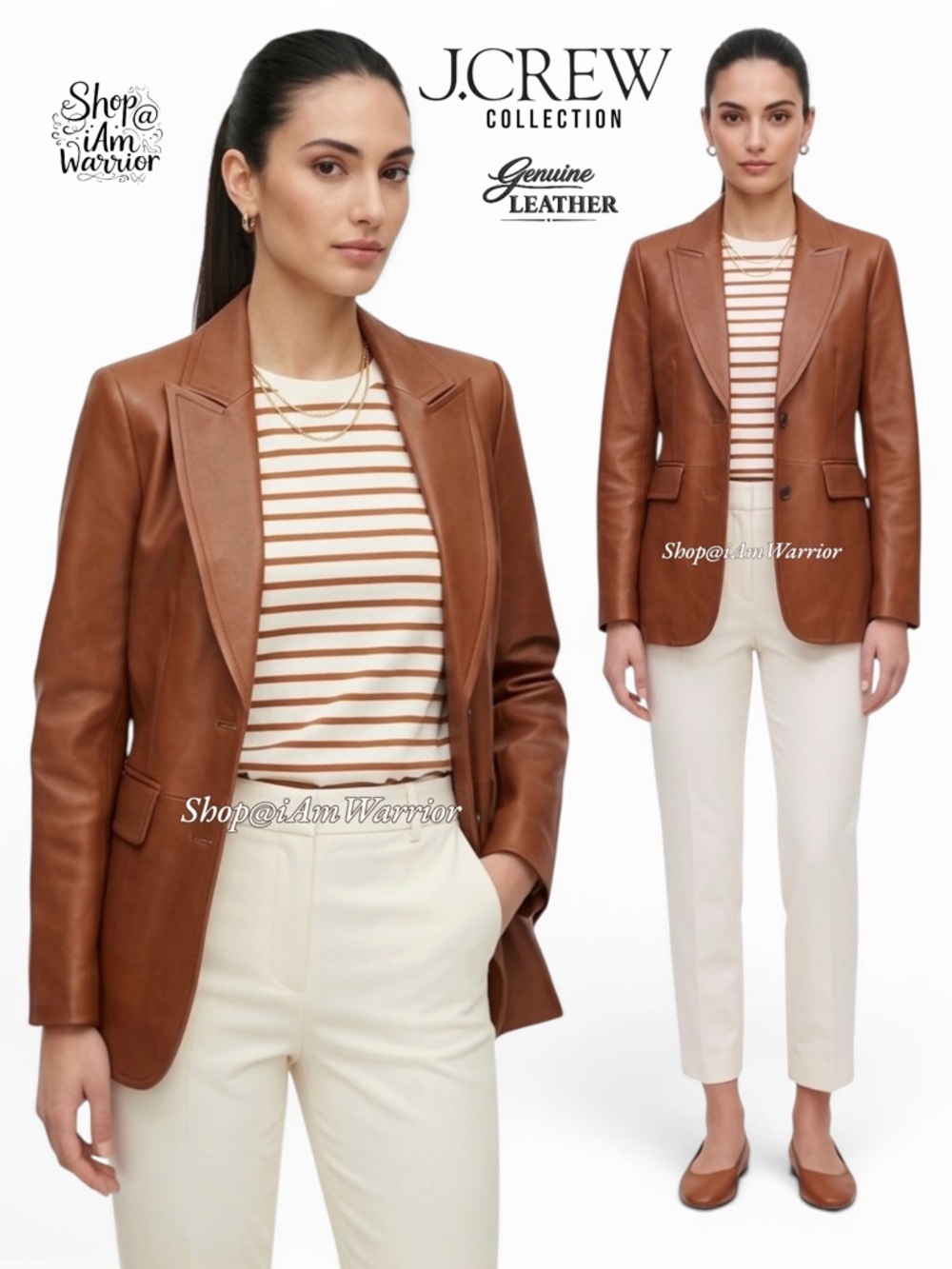 J.Crew Collection 100% distressed lamb leather blazer *shop@iamwarrior